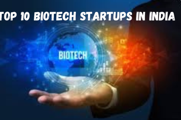 "Logos of top 10 biotech startups in India."