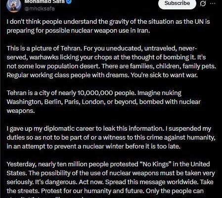 UN-Affiliated Official Mohammad Safa Resigns, Claims Imminent Nuclear Threat to Tehran