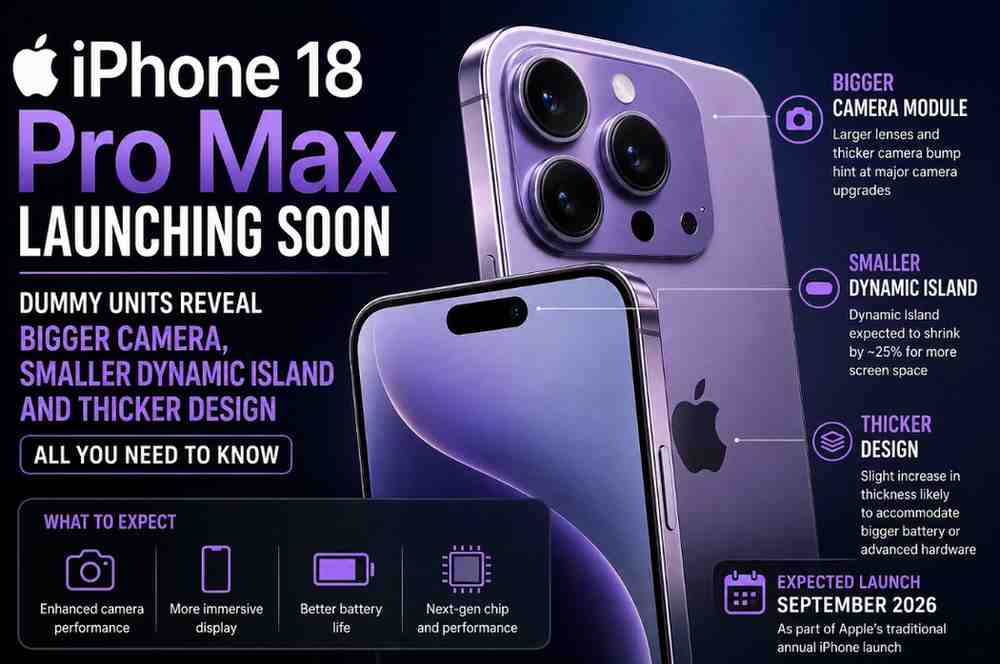 Apple iPhone 18 Pro Max launching soon: Dummy units hint at bigger camera, smaller Dynamic Island and thicker design — all you need to know