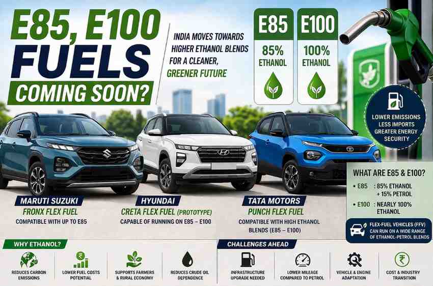 E85, E100 fuels coming soon? Maruti, Hyundai and Tata cars get ready for ethanol shift — full list and what it means