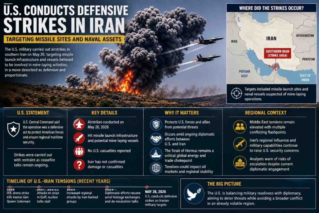 U.S. Conducts Defensive Strikes on Iranian Military Targets Amid Fragile Diplomatic Efforts