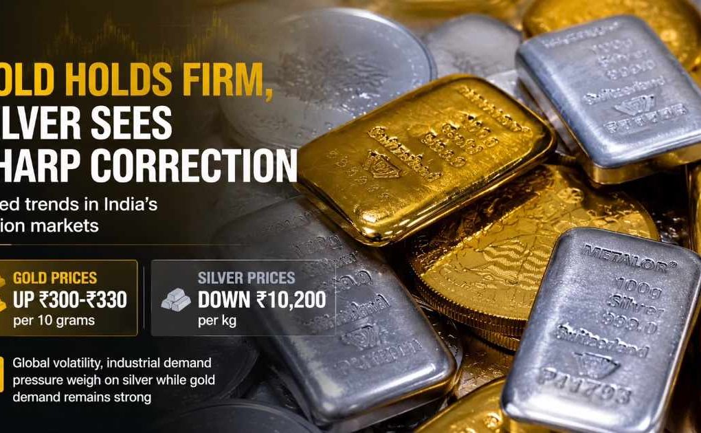 Gold Holds Firm in Indian Markets While Silver Sees Sharp Correction Amid Volatile Global Trade