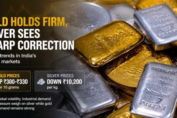 Gold Holds Firm in Indian Markets While Silver Sees Sharp Correction Amid Volatile Global Trade