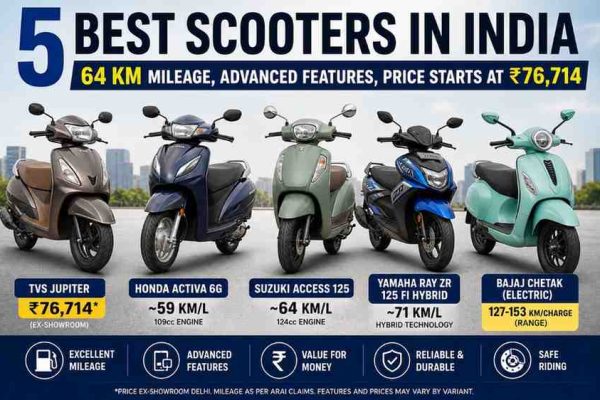 64 km mileage, advanced features, price starts at ₹76,714: 5 best scooters in India - all you need to know