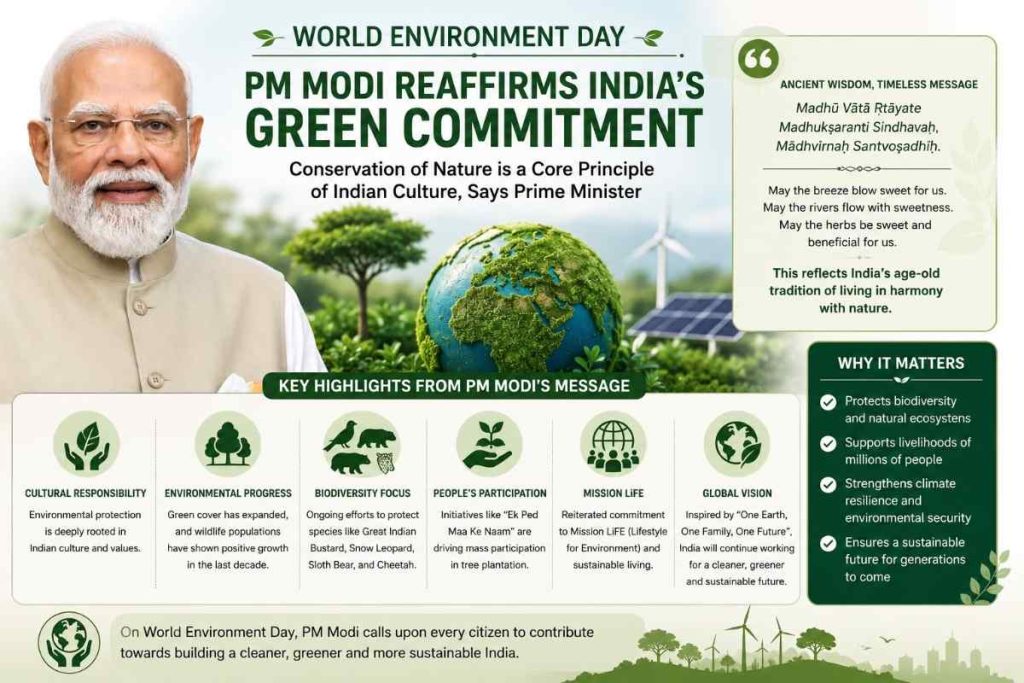 World Environment Day: PM Modi Highlights India's Conservation Efforts, Calls Environmental Protection a Cultural Responsibility