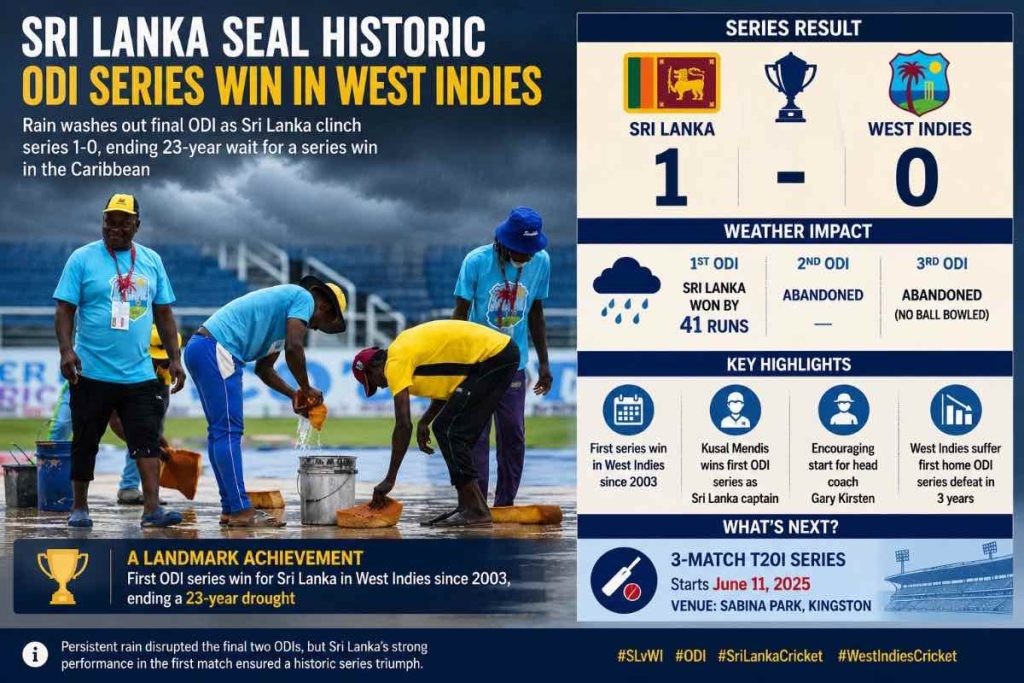 Sri Lanka End 23-Year Wait for ODI Series Win in West Indies as Rain Forces Final Match Abandonment